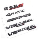 MBZ-TURBO-4MATIC, 2 PCS High Quality ABS MERCEDES-BENZ  TURBO-4 MATIC Letters Fender Emblem Sticker