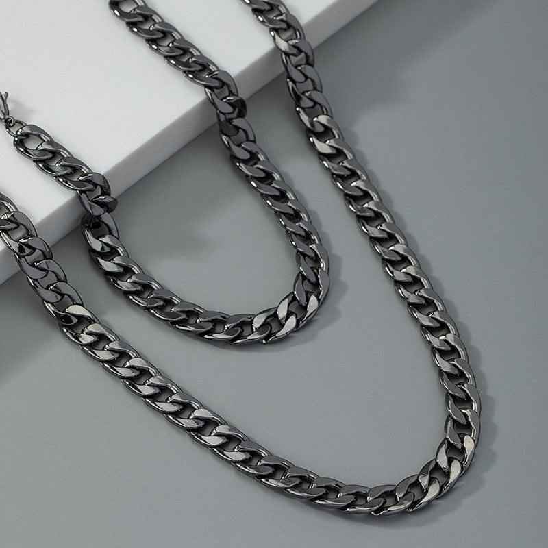 NL-CB001,Titanium Steel Cuban Necklace