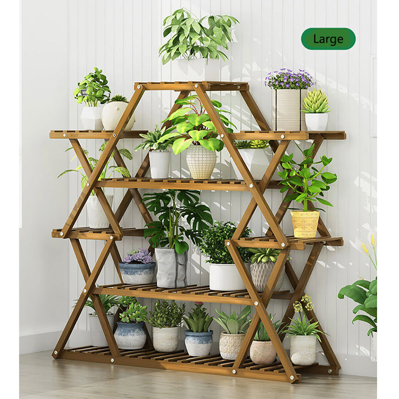 PPS-004, ECO Bamboo-Wood Foldable Plant Pot Stand