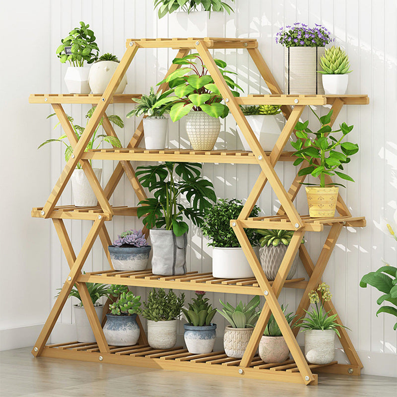 PPS-004, ECO Bamboo-Wood Foldable Plant Pot Stand