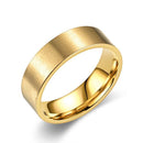 RG-A172，Classic 6mm Brushed Stainless Steel Ring for Couples – Silver / Black / Gold (Size 5–13)