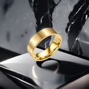 RG-A172，Classic 6mm Brushed Stainless Steel Ring for Couples – Silver / Black / Gold (Size 5–13)