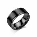 RG-A231，Classic 8mm Brushed Stainless Steel Ring for Couples – 2mm Thick Double-Layer Rings