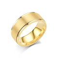 RG-A231，Classic 8mm Brushed Stainless Steel Ring for Couples – 2mm Thick Double-Layer Rings