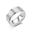 RG-A231，Classic 8mm Brushed Stainless Steel Ring for Couples – 2mm Thick Double-Layer Rings