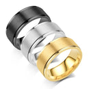 RG-A231，Classic 8mm Brushed Stainless Steel Ring for Couples – 2mm Thick Double-Layer Rings