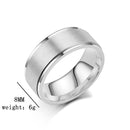 RG-A231，Classic 8mm Brushed Stainless Steel Ring for Couples – 2mm Thick Double-Layer Rings