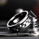 RG-SP418, Unisex 8mm Spinner Fidget Anxiety Ring Titanium Steel Size 6-13