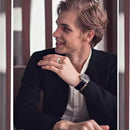 RG-XG442，Men's 8mm Wide Black Titanium Steel Ring – Geometric Groove Design