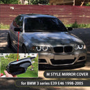 SMC-001-BMW-E46E39, BMW E46 E39 Side Mirror Protection Cover Caps – Gloss Black Overlay