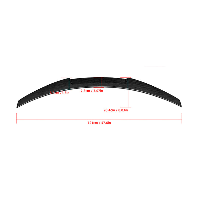 SPO-BMW-3S-G20-19+，BMW 3 Series G20 M4 Style Boot Spoiler – Gloss Black – 2019+ (No-Drill Fitment)