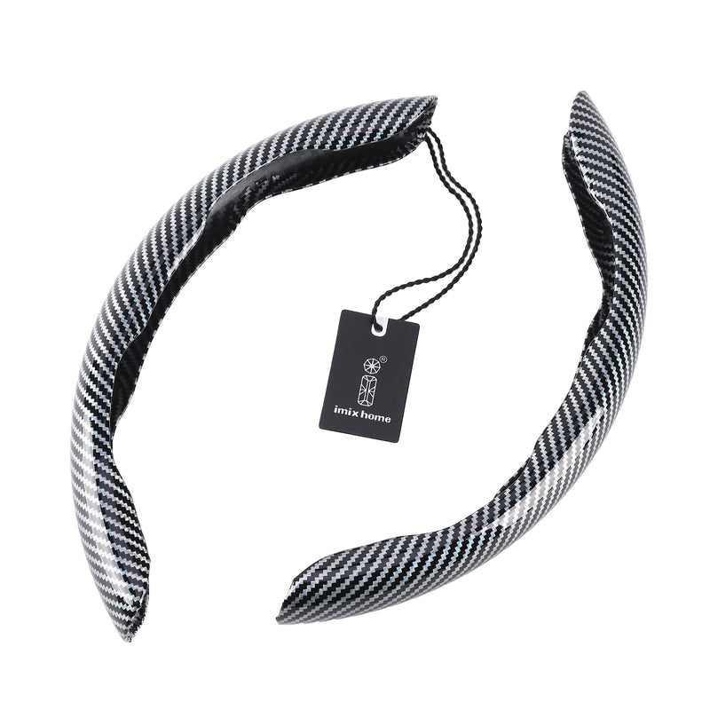 SWC-001, 2 PCS Universal Carbon Fibre Style Steering Wheel Cover