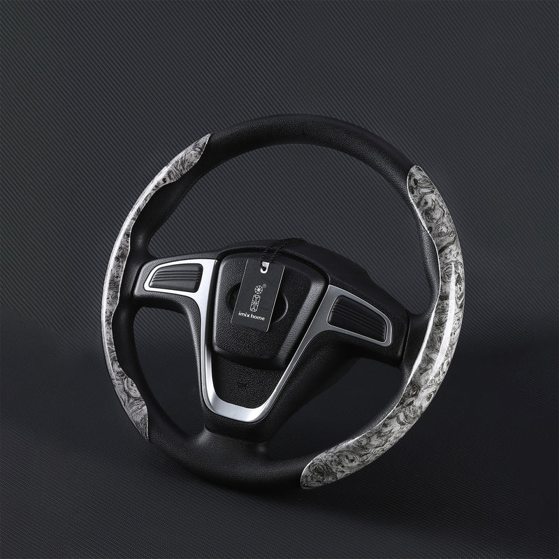 SWC-001B, imix home-2 PCS Universal Luxury Wood Grain Steering Wheel Cover,Car Accessories - Brown   – Sporty & Durable Design