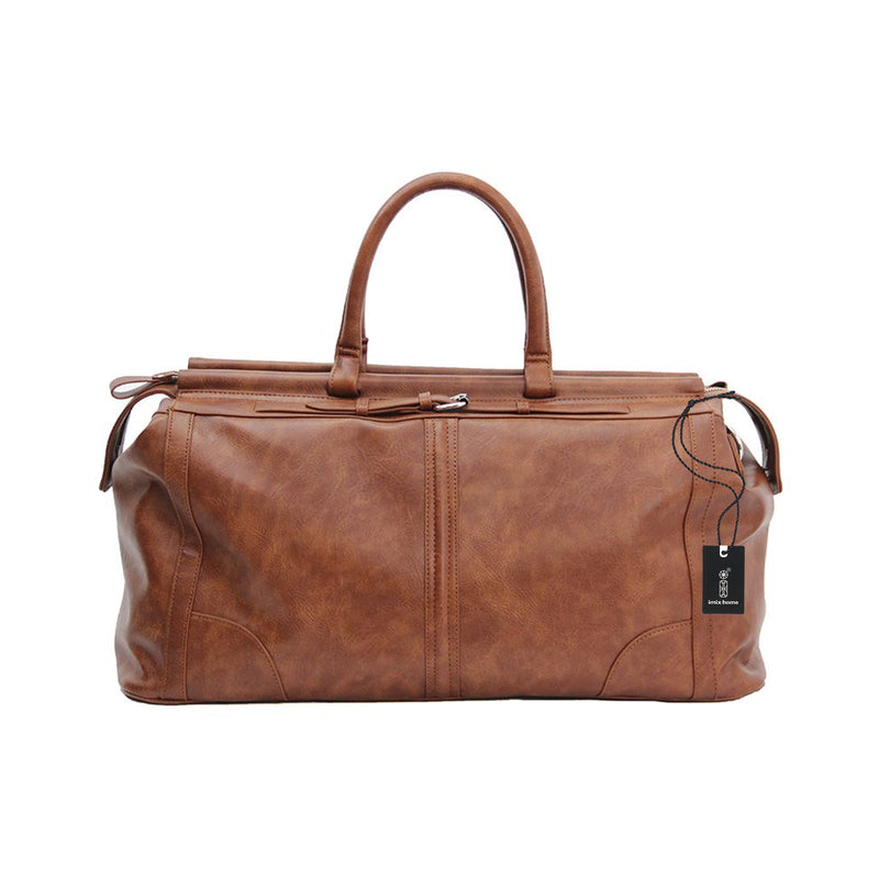 TRB-A1162, PU Leather Vintage Style Large Capacity Travel & Gym Bag with Top Handle
