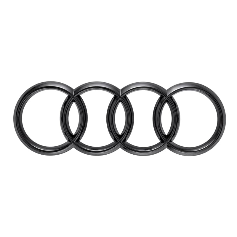 Badges, 4RC-D-234, Audi 4 Rings Black Style Rear Badge Cover