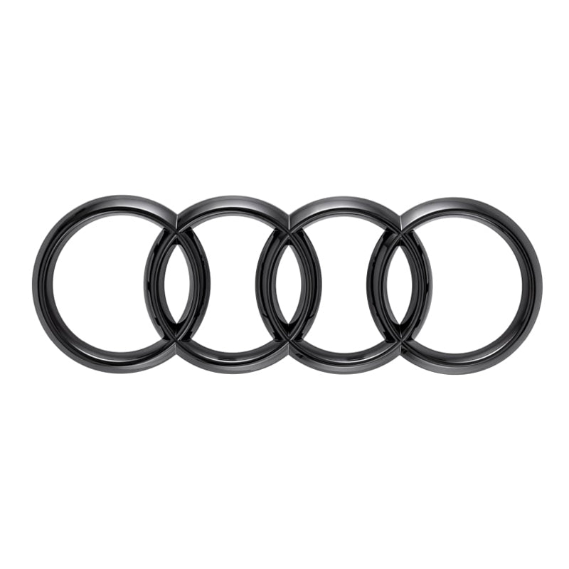 Badge, 4RC-A-277, Audi 4 Rings Black Style Front Badge Cover