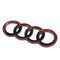 Badge, 4RC-C-290, Audi 4 Rings Black Style Front Badge Cover
