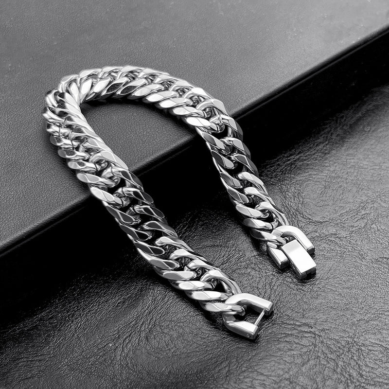 BA-CB001, Titanium Steel Cuban Bracelet