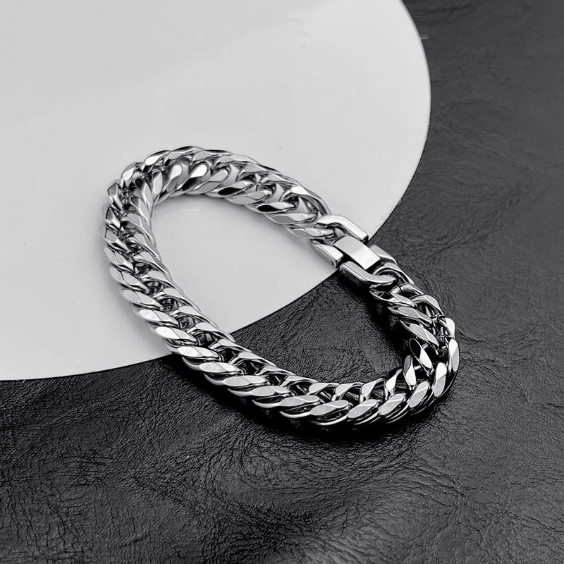 BA-CB001, Titanium Steel Cuban Bracelet