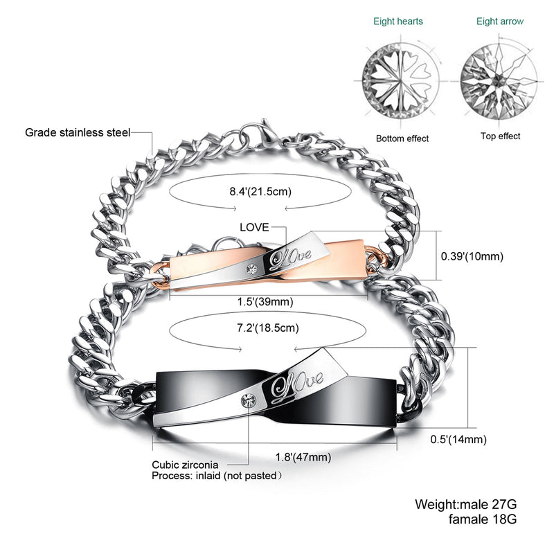 BA-GS702, Stainless Steel Couple Bracelet