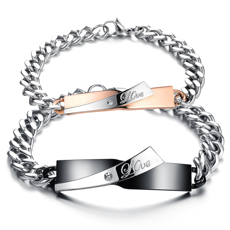 BA-GS702, Stainless Steel Couple Bracelet