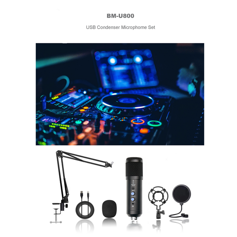 Microphone - BM-U800, USB Condenser Microphone Combo Set
