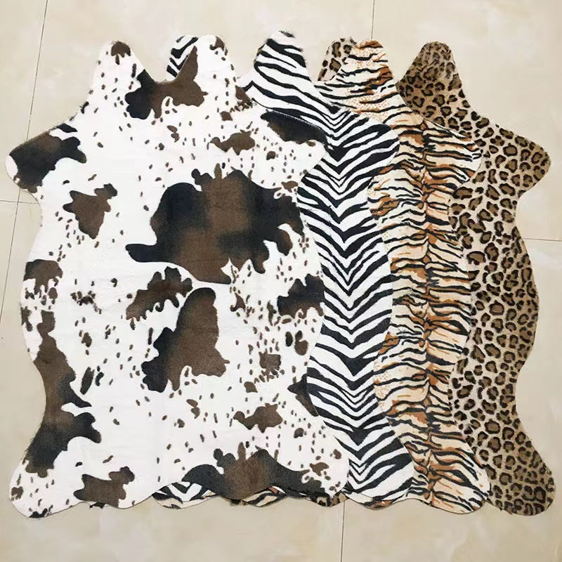 CP-LEOPARD,Faux Fur Leopard Print Rug