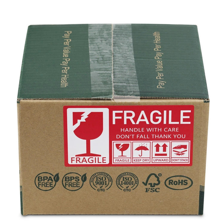 Fragile Stickers, FGS-130-70-250, Permanent self-adhesive Easy Tear Fragile Sticker