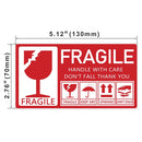 Fragile Stickers, FGS-130-70-250, Permanent self-adhesive Easy Tear Fragile Sticker