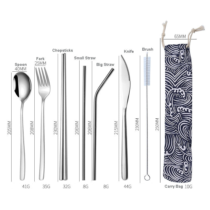 Fork & Knife, FKS-002, Fork & Knife 8 Pcs Travel Set