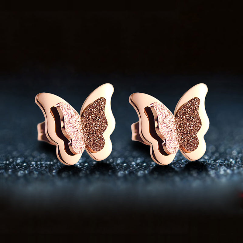 ER-GE283,Stainless Steel Butterfly Earrings