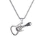 NL-GX1817, Stainless Steel Guitar & Skull Necklace