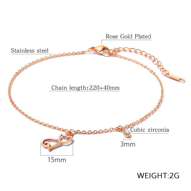 AB-GZ076, Stainless Steel Ladies Ankle Bracelet