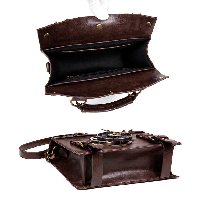 HB-BG028, PU Leather Steampunk Hand Bag