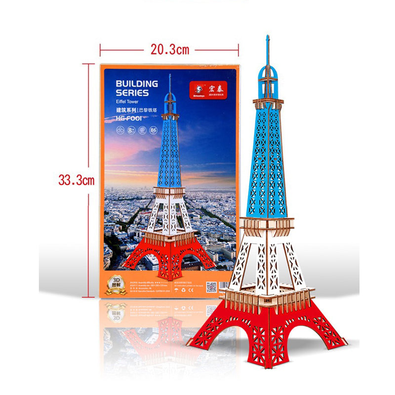 Jigsaw Puzzle, HG-F001, 3D Wooden Jigsaw Puzzle-Eiffel Tower