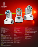 LED Moving Head - Moving-200GL, LED + Green Laser Moving Head