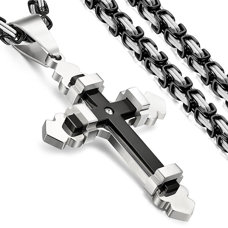 NL-SPN006,Stainless Steel Cross Necklace