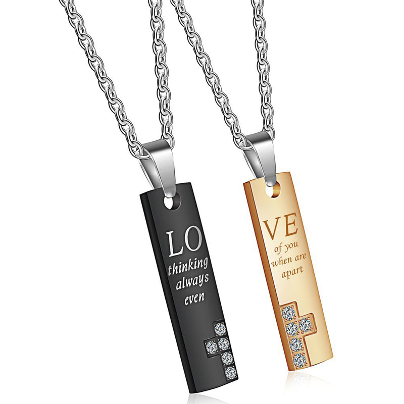 NL-TN0036, Stainless Steel Couple Necklace
