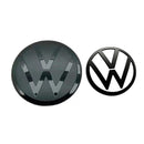 TOUAREG-21-DA-COVER-SET, VW Touareg 2021 Black Style Front & Rear Badge Cover Set