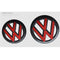 POLO-1418-COVER-SET, VW POLO14~18 Black Style Front & Rear Badge Cover Set