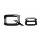 AD-Q8, Audi Q8 Black Style 3D Trunk Logo Badge Rear Tailgate Lid Nameplate Q8