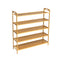 SHR-001-5-80, Bamboo-Wood 5 Tier Shoes Rack