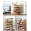 SHR-001-4-70, Bamboo-Wood 4 Tier Shoes Rack