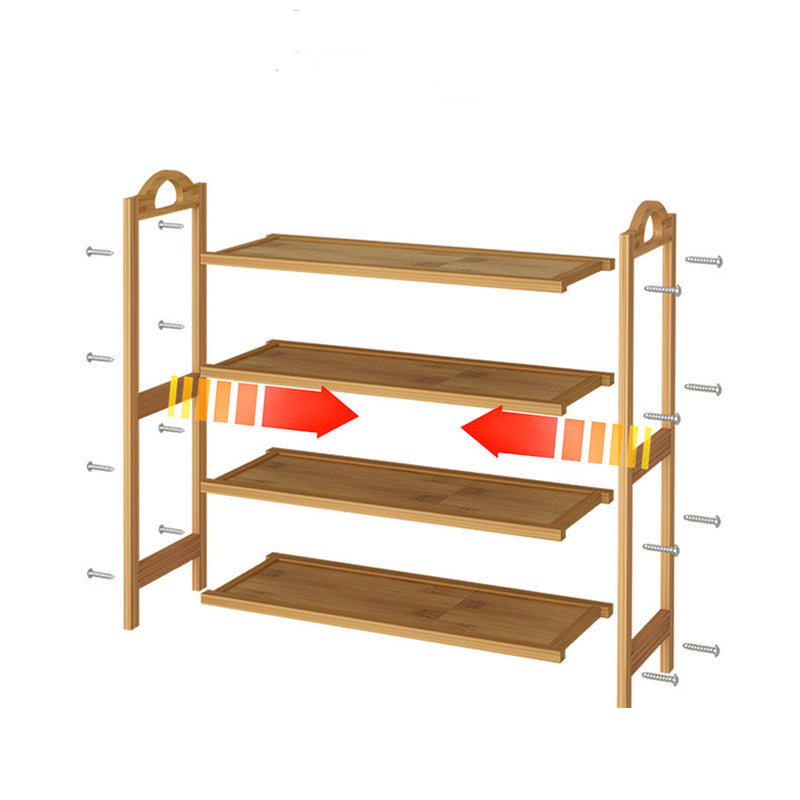 SHR-001-6-90, Bamboo-Wood 6 Tier Shoes Rack