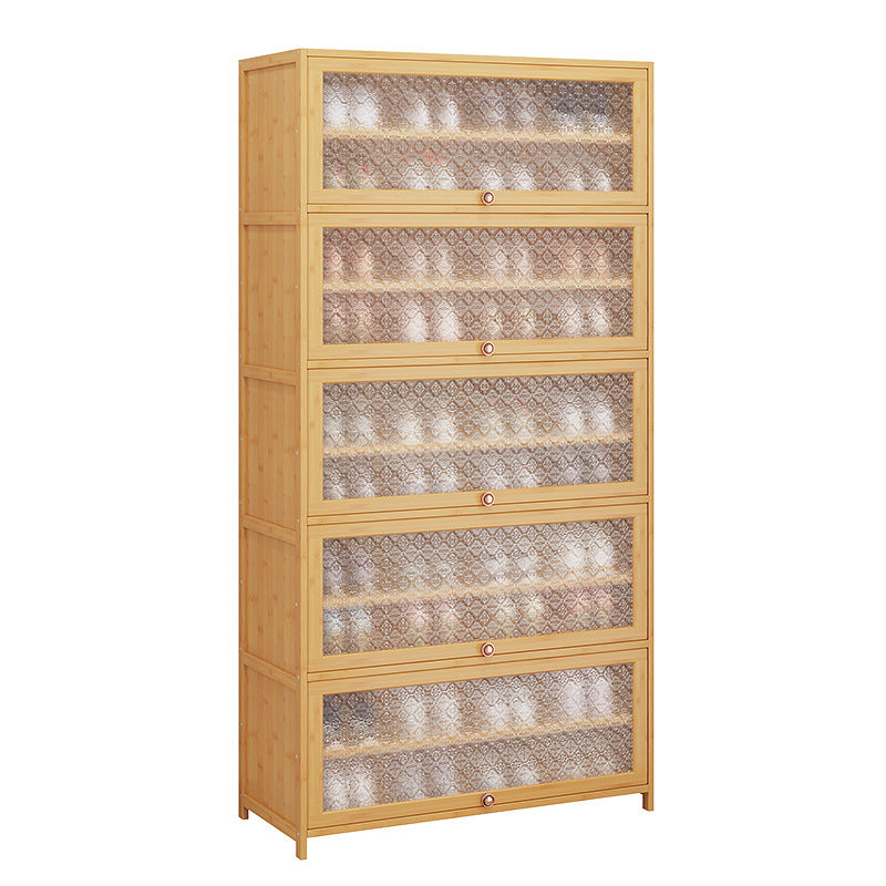 SHR-002-8-80, Bamboo-Wood 8 Tier Shoes Rack