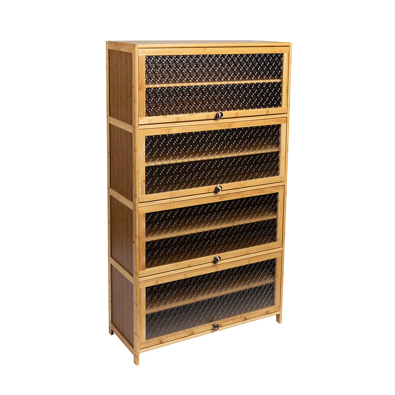 SHR-002-8-80, Bamboo-Wood 8 Tier Shoes Rack