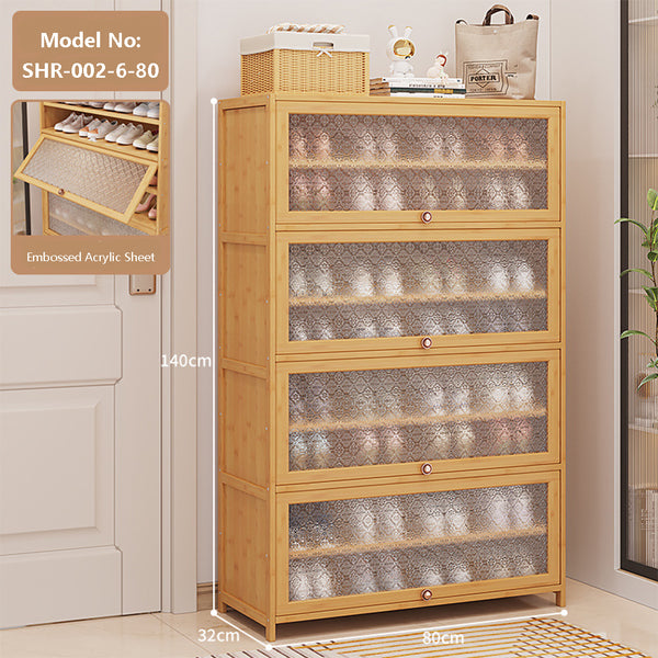 SHR-002-8-80, Bamboo-Wood 8 Tier Shoes Rack – imixhome